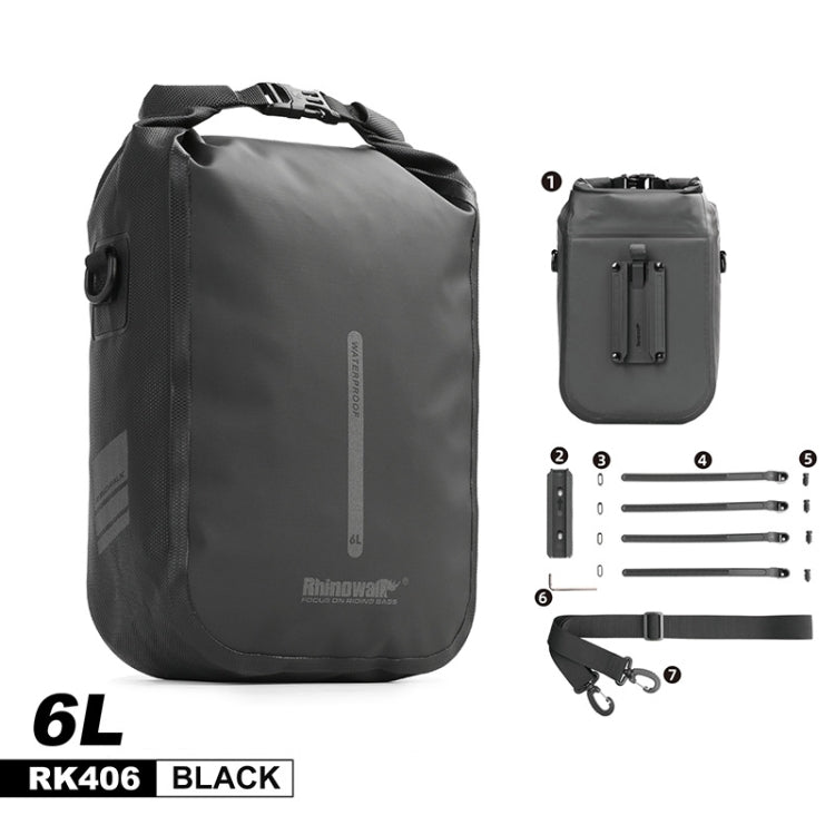 Rhinowalk RK406 6L Outdoor Cycling Quick-release Buckle Waterproof Bicycle Front Fork Bag(Black)