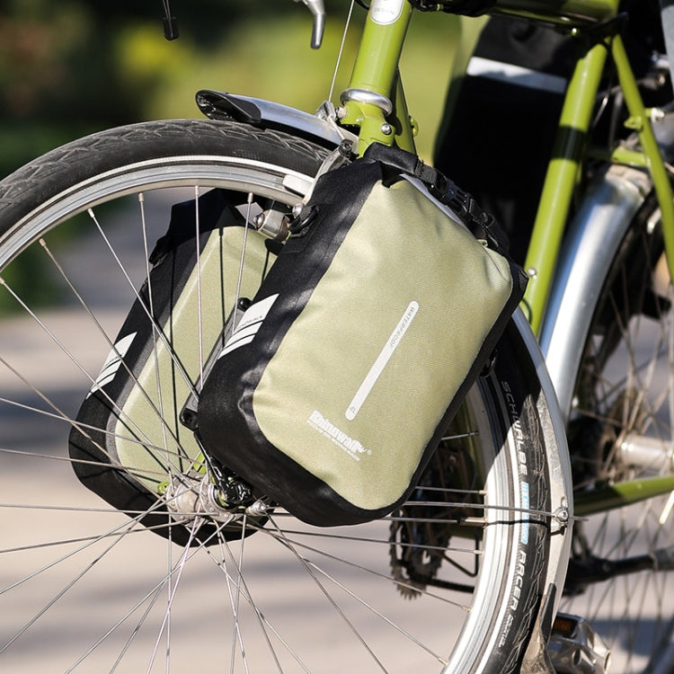 Rhinowalk RK404 4L Outdoor Cycling Quick-release Buckle Full Waterproof Bicycle Front Fork Bag(Green)