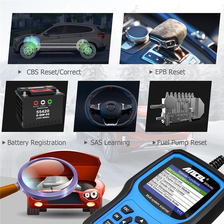 ANCEL BM700 Upgraded Version For BMW Full System Diagnostic OBDII Tester Maintenance And Resetting Repair Tools