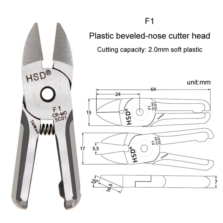 HSD F1 Pneumatic Scissor Blade Cutting Metal Plastic Model Shears Tool