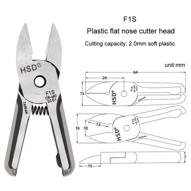 HSD F1S Pneumatic Scissor Blade Cutting Metal Plastic Model Shears Tool