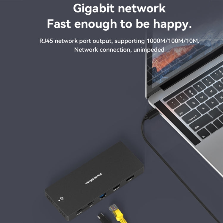 Blueendless 12-In-1 HD Multifunctional Docking Station 10Gbps Splitter With Switch(8K+4K HDMI x 2)