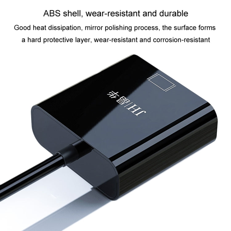JINGHUA HDMI To VGA Adapter Cable Laptop Video Converter, Color: With Audio Black