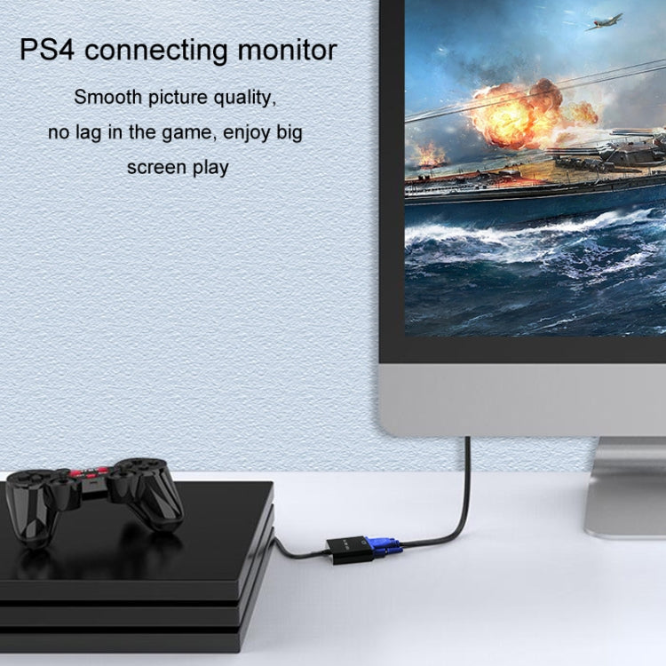 JINGHUA HDMI To VGA Adapter Cable Laptop Video Converter, Color: No Audio Black