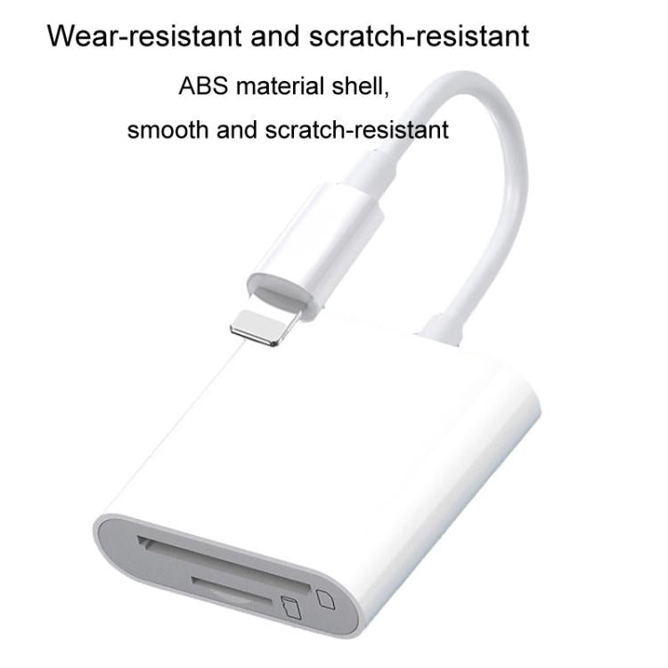 JINGHUA Mobile Phone Card Reader Converter Memory Card Reader, Model: Lighning With Cable SD