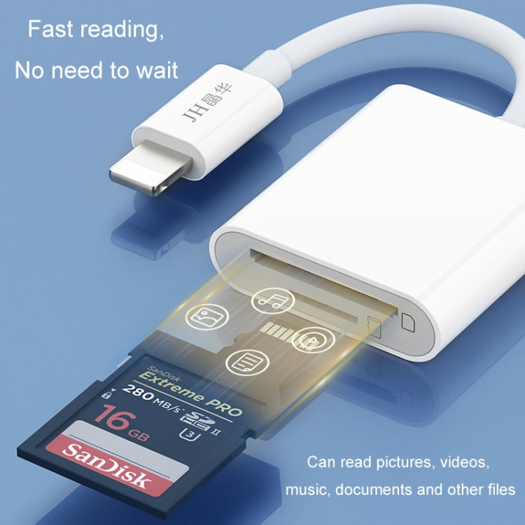 JINGHUA Mobile Phone Card Reader Converter Memory Card Reader, Model: Lighning With Cable TF+SD