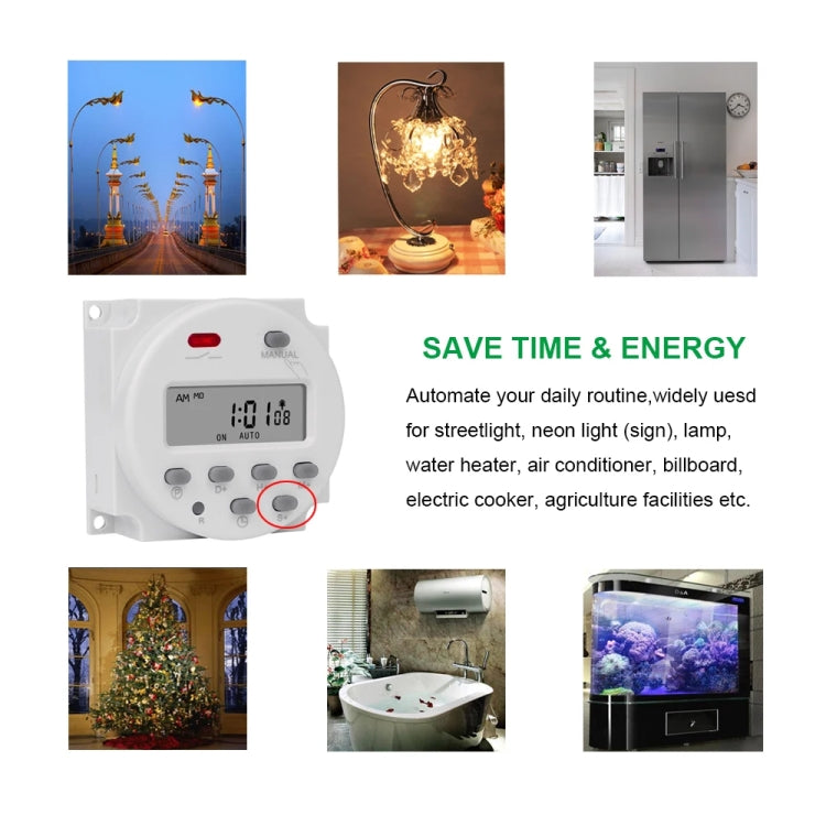 SINOTIMER CN101S-3 24V 1 Second Interval Digital LCD Timer Switch 7 Days Weekly Programmable Time Relay
