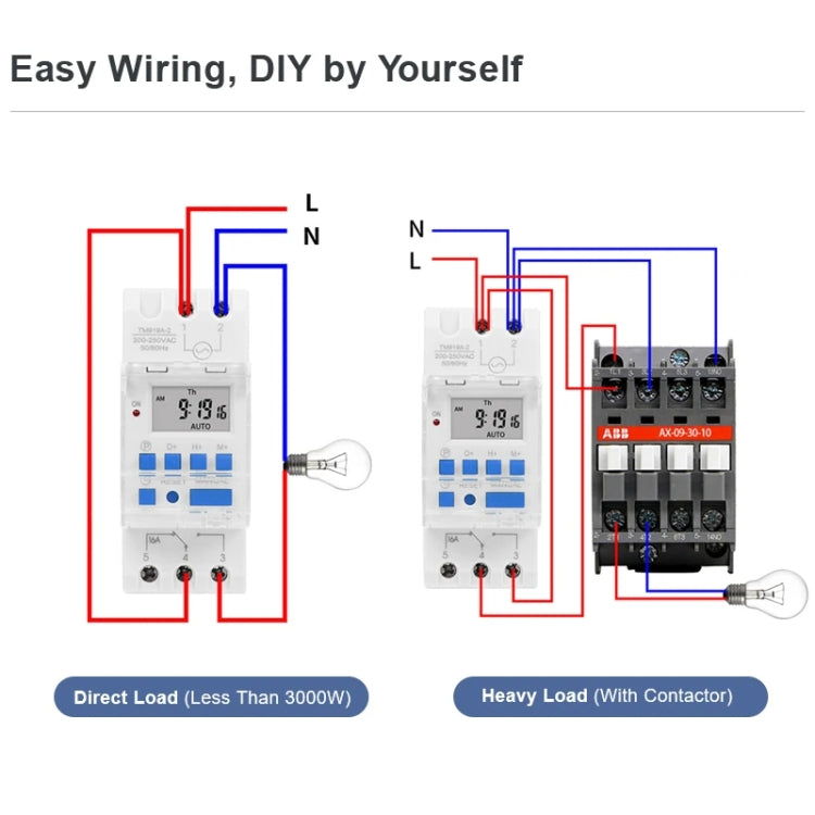 SINOTIMER TM919A-2 220V 16A Din Rail Mount Digital Timer Switch Microcomputer Weekly Programmable Time Relay Control