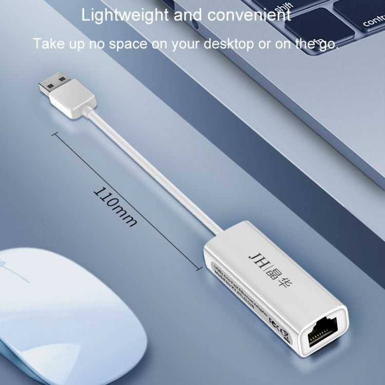 JINGHUA Z310 USB2.0 To RJ45 100Mbps Network Card Network Interface Box Laptop Network Card Free Driver(White)