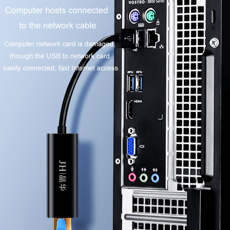 JINGHUA Z310 USB2.0 To RJ45 100Mbps Network Card Network Interface Box Laptop Network Card Free Driver(Black)