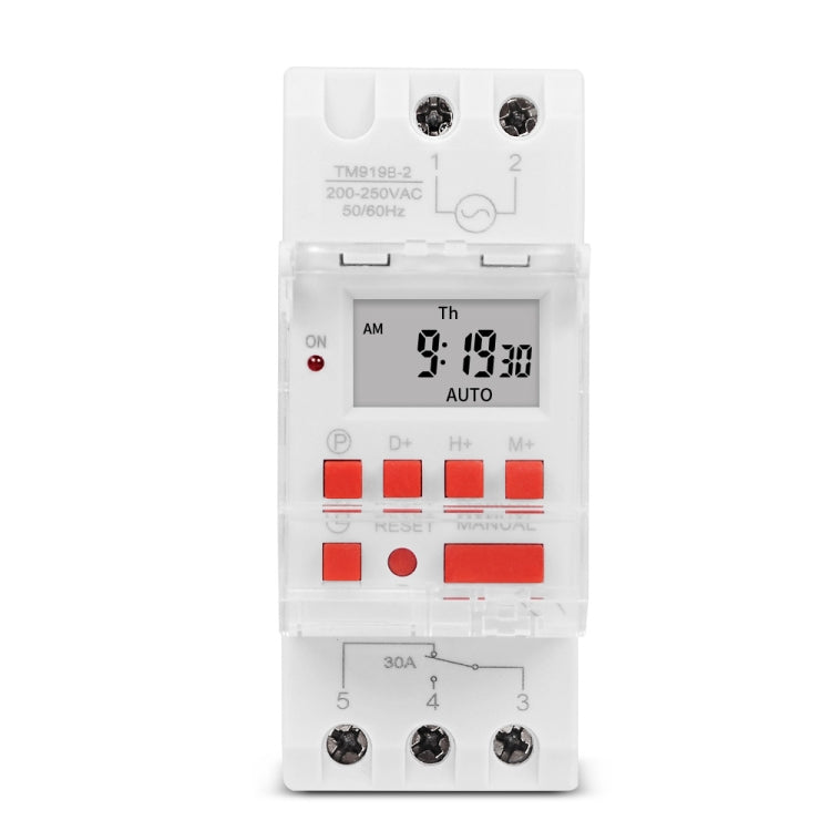 SINOTIMER TM919B-2 220V 30A Programmable Digital Timer Switch Automatic Cycle Timing Controller