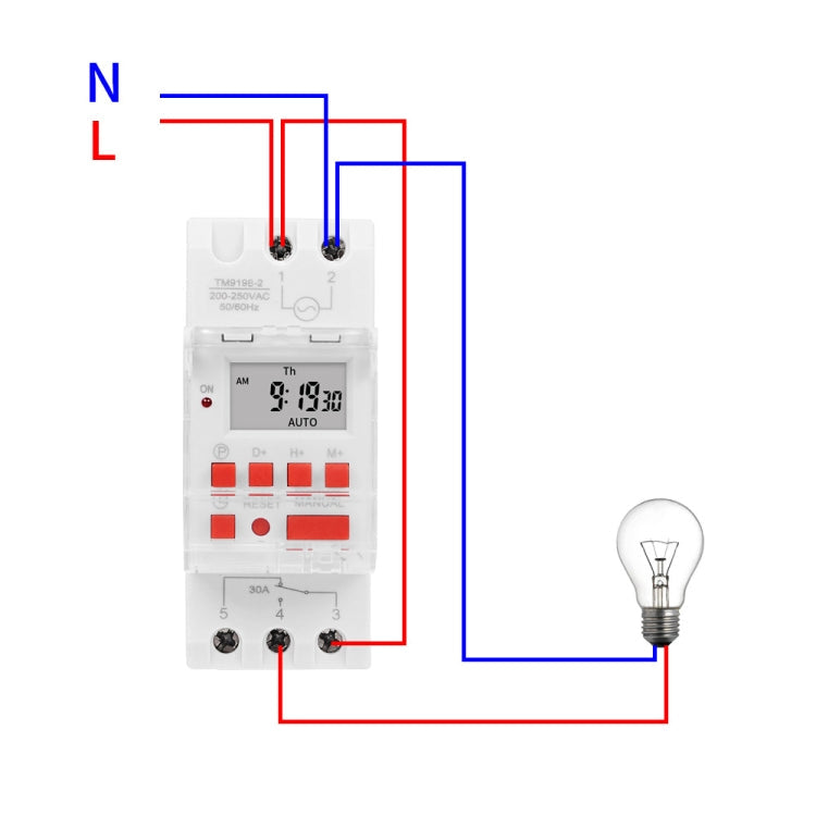 SINOTIMER TM919B-1 110V 30A Programmable Digital Timer Switch Automatic Cycle Timing Controller