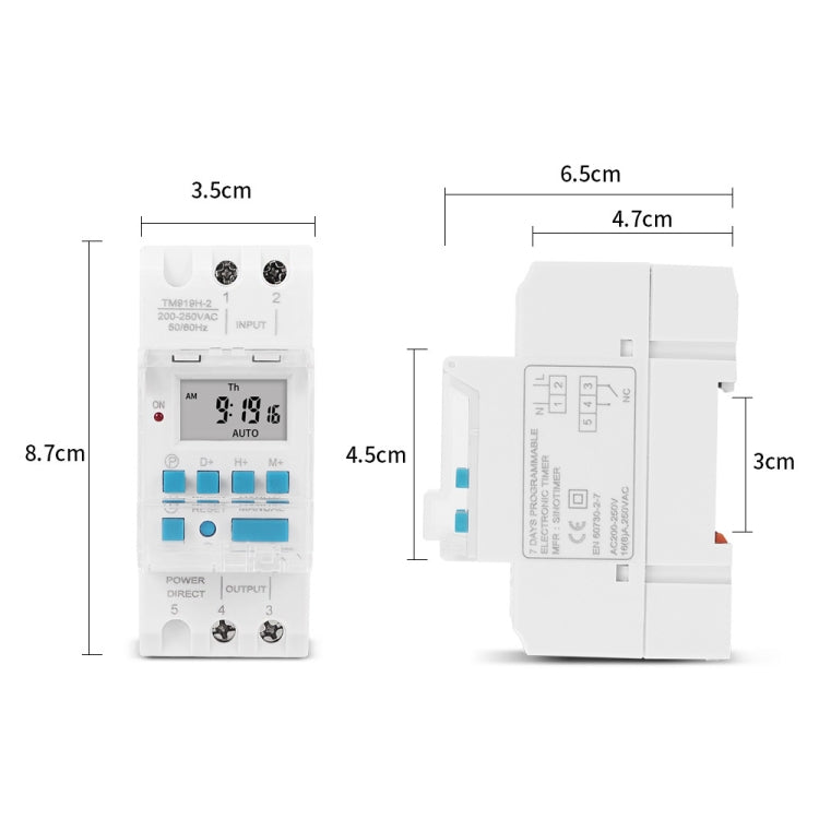 SINOTIMER TM919HK 85-265V AC 16A DIN Rail 4 Pins Voltage Output Digital Switch Timer Automatic Cycle Timing Controller
