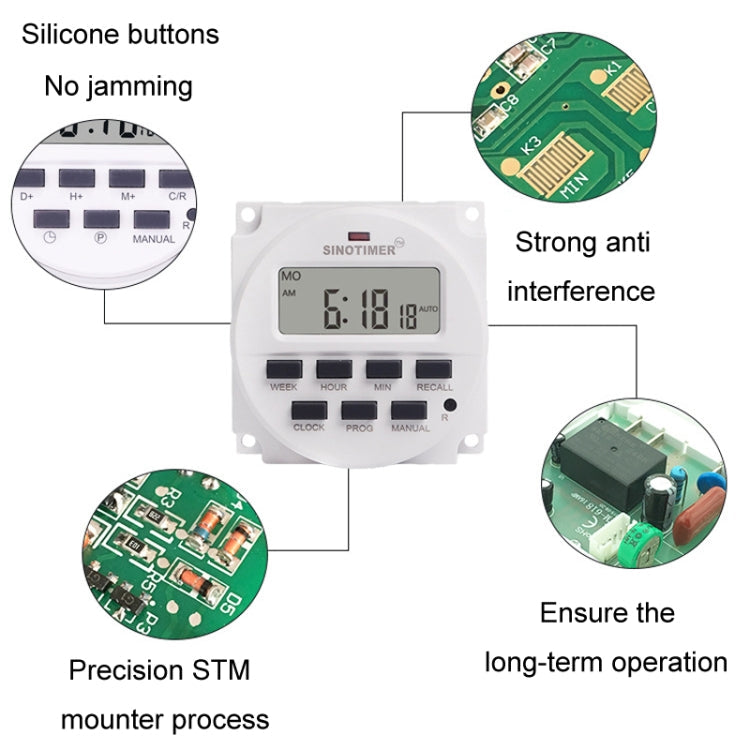SINOTIMER Programmable Timer Switch Time Controller, Model: TM618H-3 24V