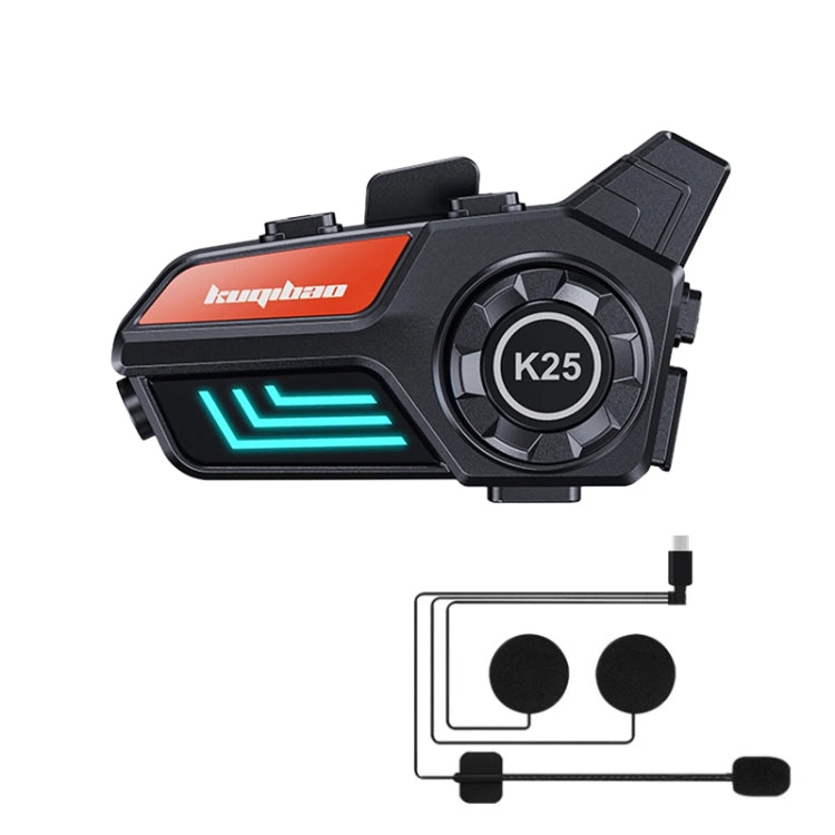 KUQIBAO Motorcycle Helmet Waterproof Bluetooth-compatible Headset With Light(Hard Microphone)