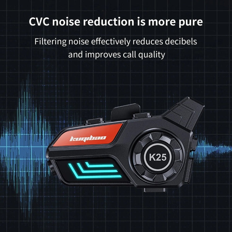 KUQIBAO Motorcycle Helmet Waterproof Bluetooth-compatible Headset With Light(Hard Microphone)