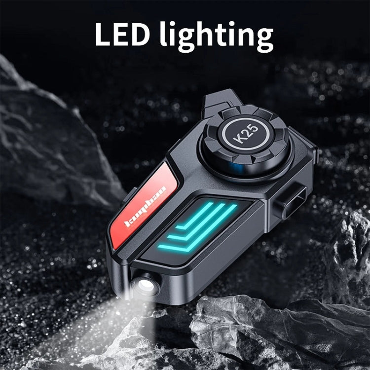 KUQIBAO Motorcycle Helmet Waterproof Bluetooth-compatible Headset With Light(Hard Microphone)