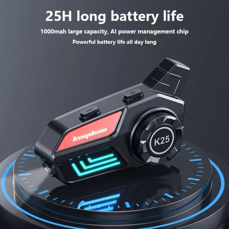 KUQIBAO Motorcycle Helmet Waterproof Bluetooth-compatible Headset With Light(Hard Microphone)