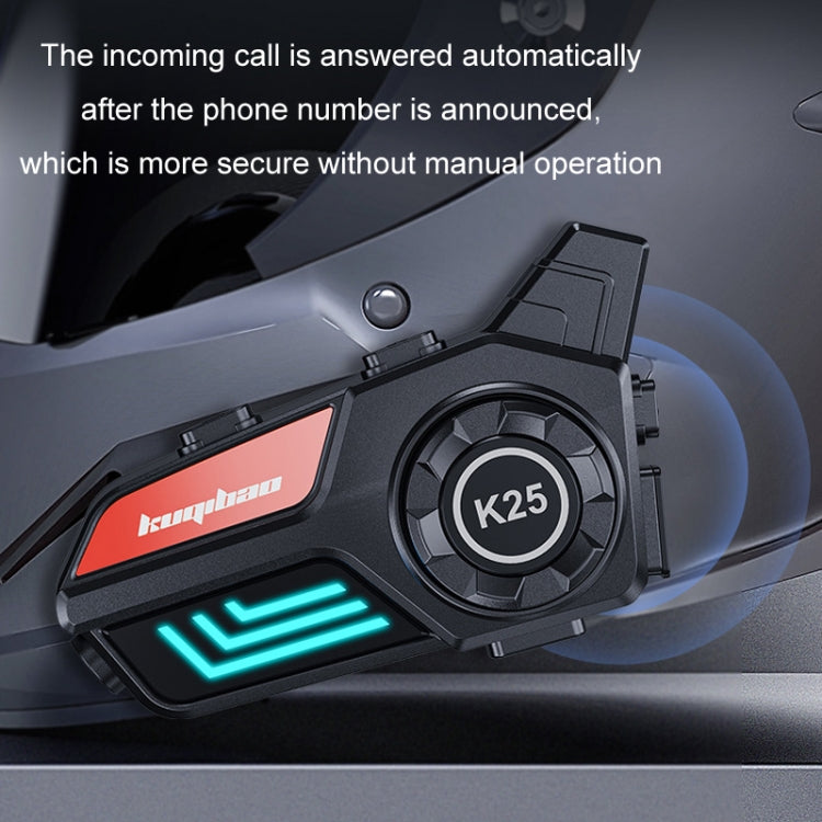 KUQIBAO Motorcycle Helmet Waterproof Bluetooth-compatible Headset With Light(Hard Microphone)