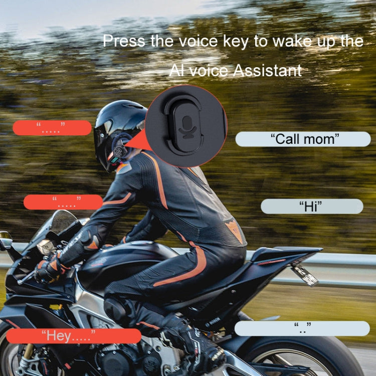KUQIBAO Motorcycle Helmet Waterproof Bluetooth-compatible Headset With Light(Hard Microphone)