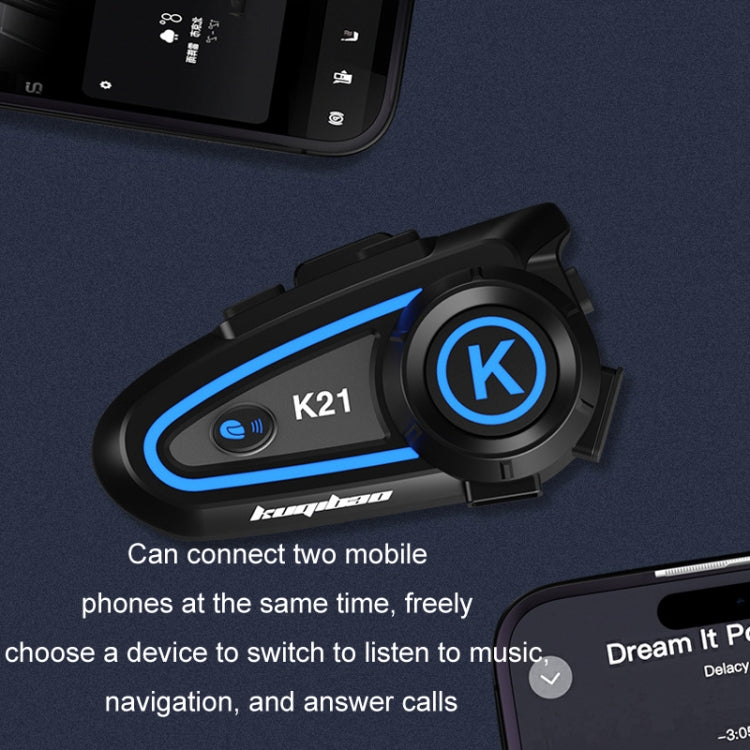 KUQIBAO Motorcycle Helmet Long-lasting Waterproof Bluetooth-compatible Headset with Light(Soft Microphone)