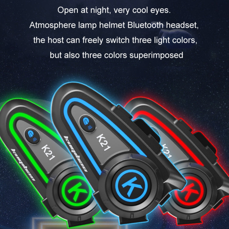 KUQIBAO Motorcycle Helmet Long-lasting Waterproof Bluetooth-compatible Headset with Light(Soft Microphone)