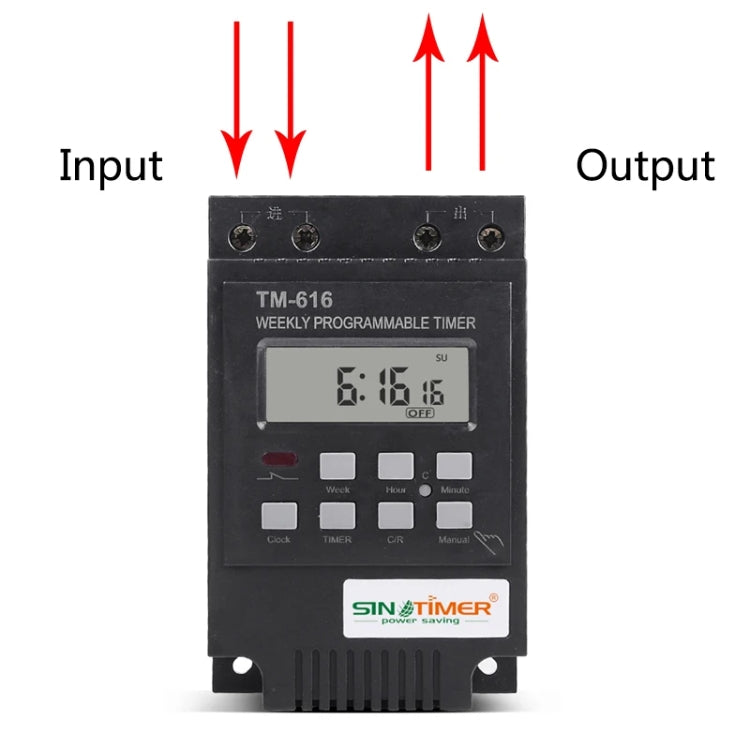 SINOTIMER TM616W-2 220V 30A Weekly Programmable Digital Timer Switch Relay Control