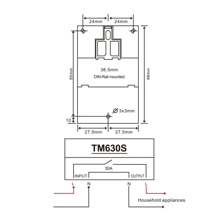 SINOTIMER TM630S-4 12V 30A Timer Switch 1 Second Interval Weekly Programmable Time Relay
