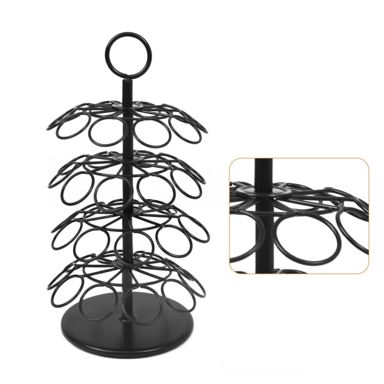 For Nespresso OASISWJ Assembly 40pcs 360 Degree Rotating Coffee Capsule Organizer(Black)