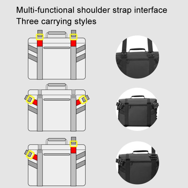 Cwatcun D115 Shoulder Crossbody Waterproof Leather Film DSLR Camera Bag, Color: Black Large