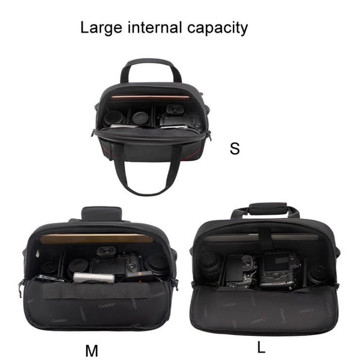Cwatcun D109 Portable Casual Waterproof Multi-Function Camera Storage Photography Bag, Color: Large Black