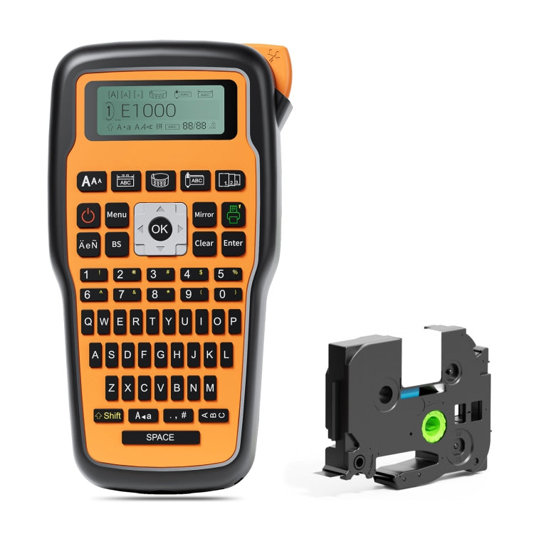 Phomemo E1000 Handheld Industrial Label Maker Thermal Transfer Printer with Keyboard (Orange)