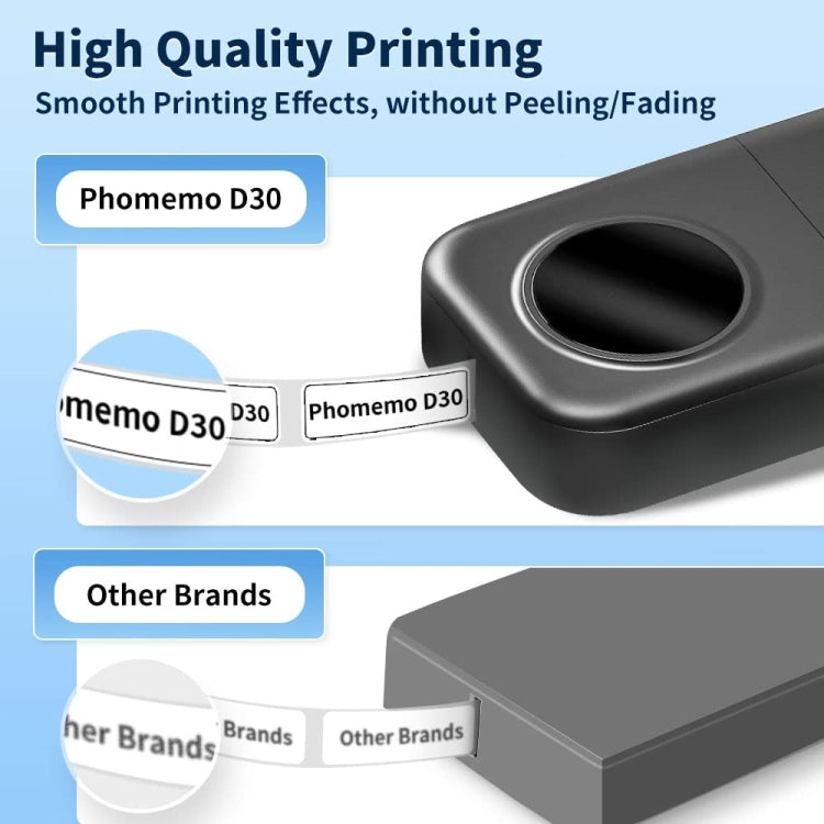 Phomemo D30 Thermal Label Printer Portable Bluetooth Mini Label Maker Machine With 1 Roll Paper Black