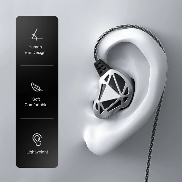 QKZ AK7 3.5mm Sports In-ear Stereo HIFI Heavy Bass Wired Earphones(Silver)