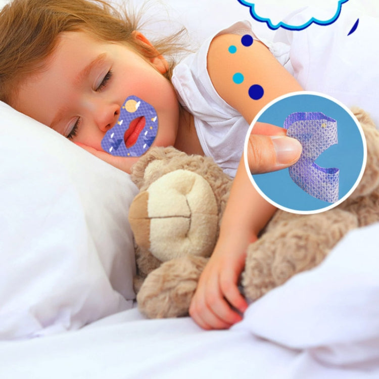 30pcs /Box Fawnmum Mouth Breathing Patch Night Stop Snoring Patch Anti-Snoring Closed Mouth Patch, Color: Children Blue