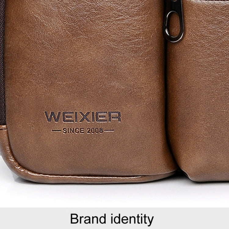 WEIXIER D401 Men Large Capacity Crossbody Single Shoulder Bag Casual PU Messenger Handbag(Black)