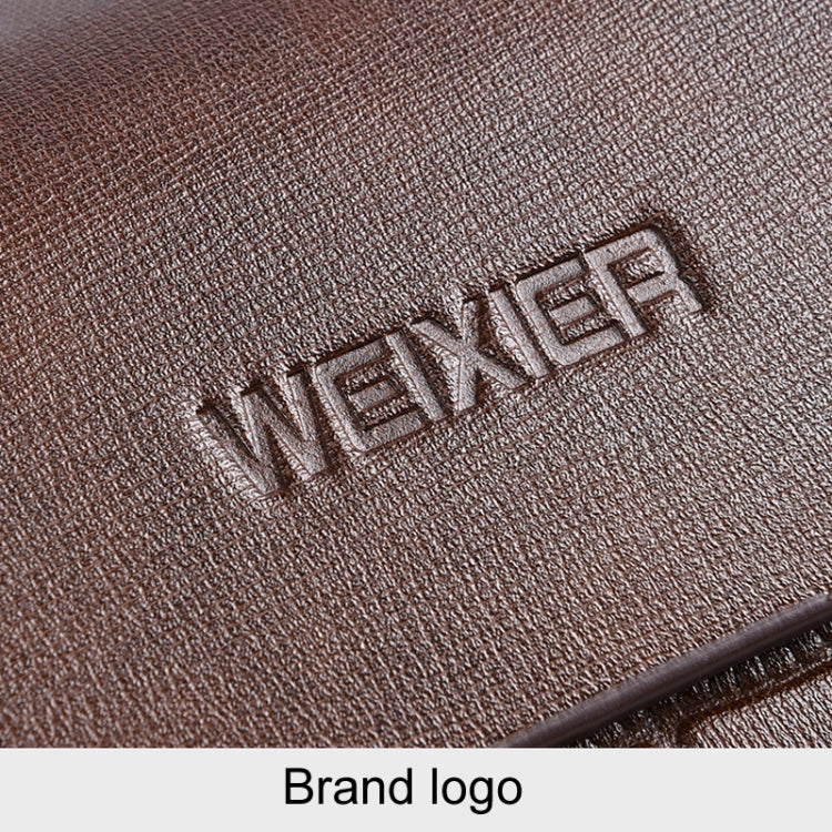 WEIXIER W129 Men Magnetic Buckle Anti-Theft Clutch Bag Large Capacity Multi-Card Wallet(Brown)