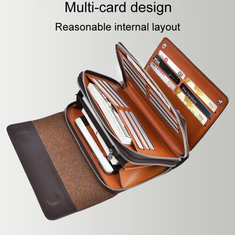 WEIXIER W129 Men Magnetic Buckle Anti-Theft Clutch Bag Large Capacity Multi-Card Wallet(Black)