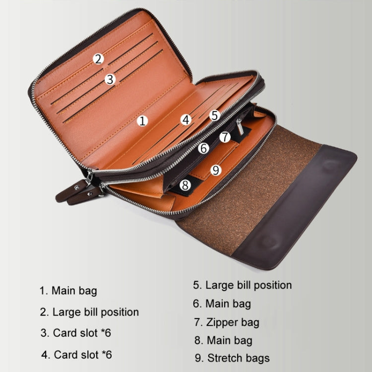 WEIXIER W129 Men Magnetic Buckle Anti-Theft Clutch Bag Large Capacity Multi-Card Wallet(Black)