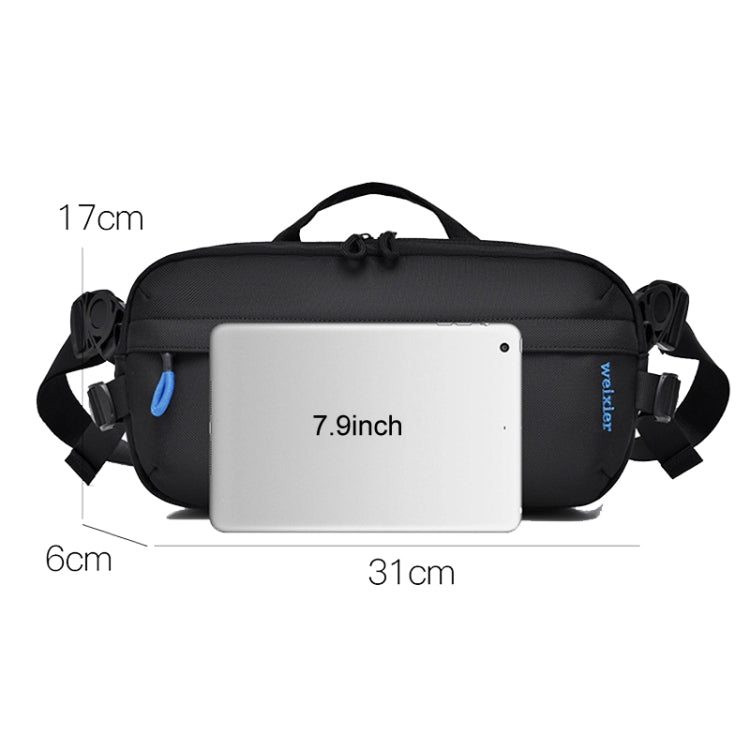WEIXIER D512 Men Large Capacity Crossbody Chest Bag Waterproof Casual Sports Pack(Black)