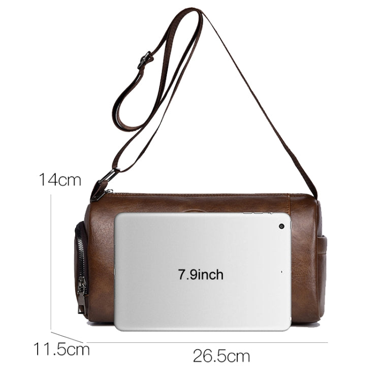 WEIXIER D519 Men Large Capacity Waterproof Crossbody Bag Casual Single Shoulder Backpack(Brown)