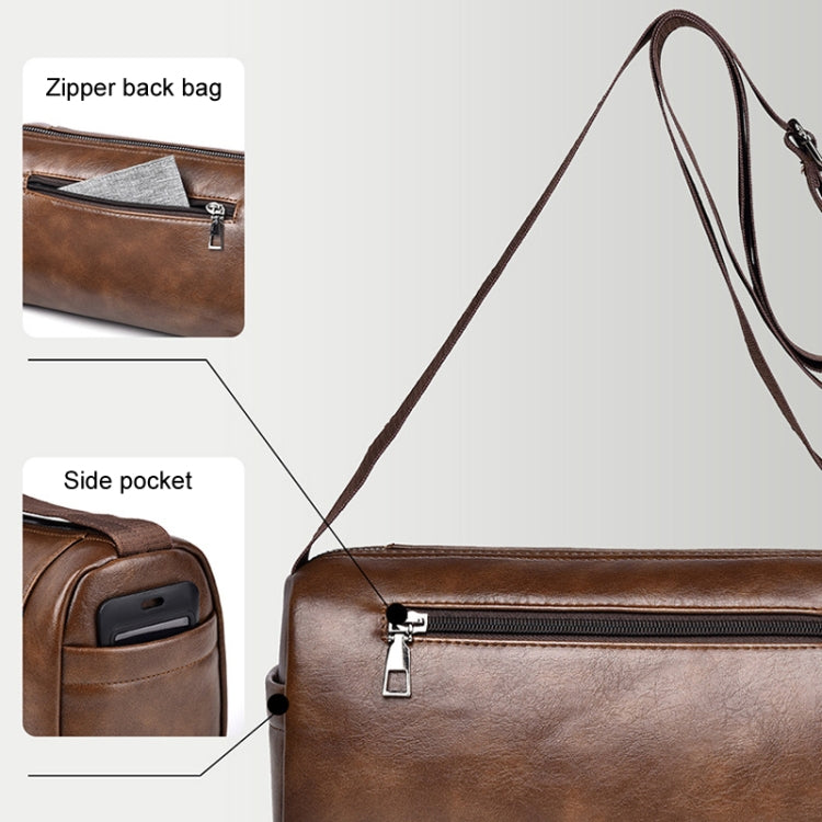 WEIXIER D519 Men Large Capacity Waterproof Crossbody Bag Casual Single Shoulder Backpack(Brown)