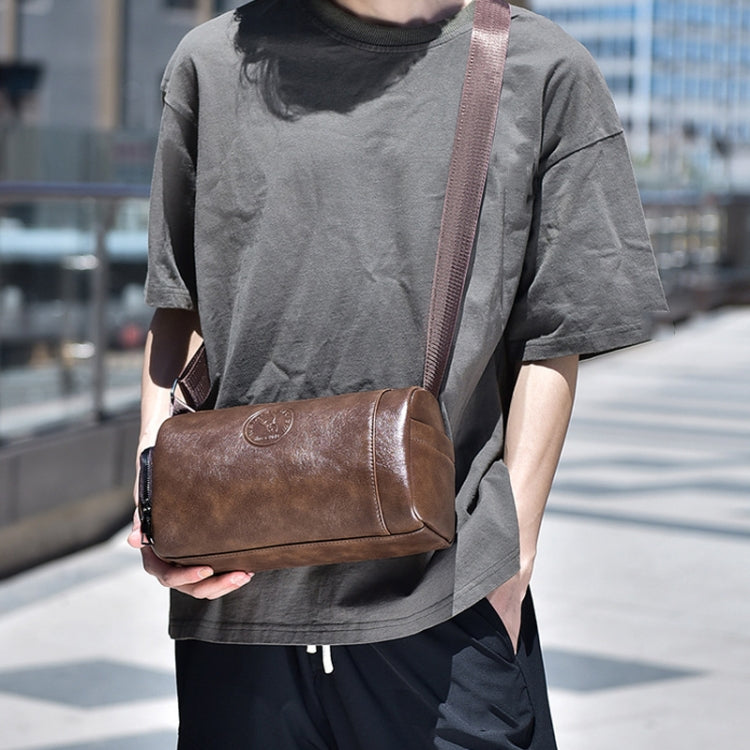WEIXIER D519 Men Large Capacity Waterproof Crossbody Bag Casual Single Shoulder Backpack(Brown)