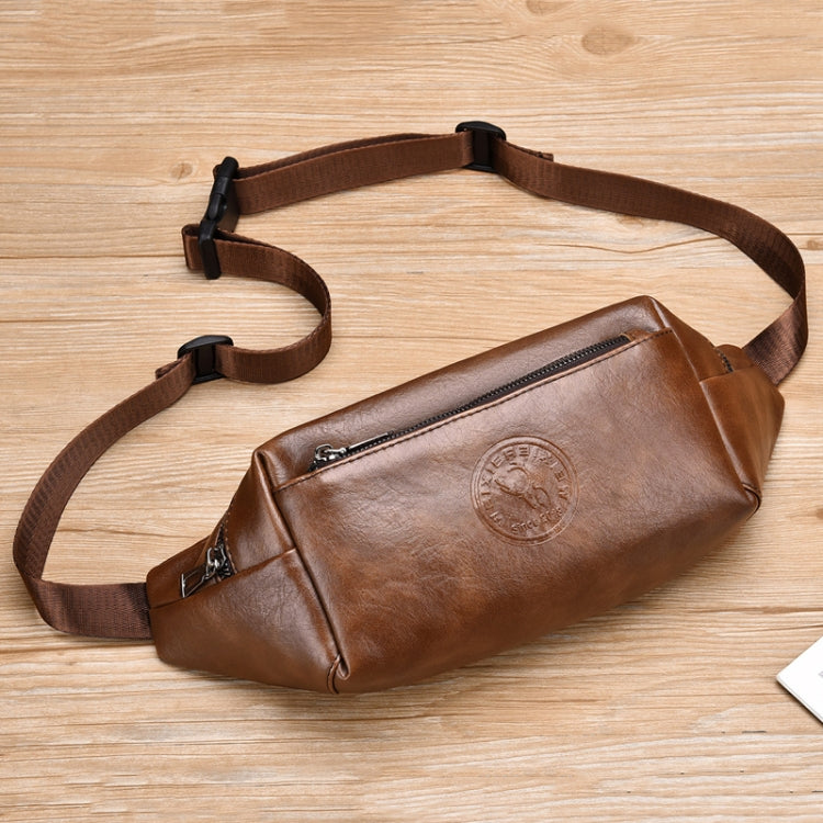 WEIXIER Y9579 Men Large Capacity Sports Waist Pack Multifunctional Waterproof Cell Phone Bag(Brown)