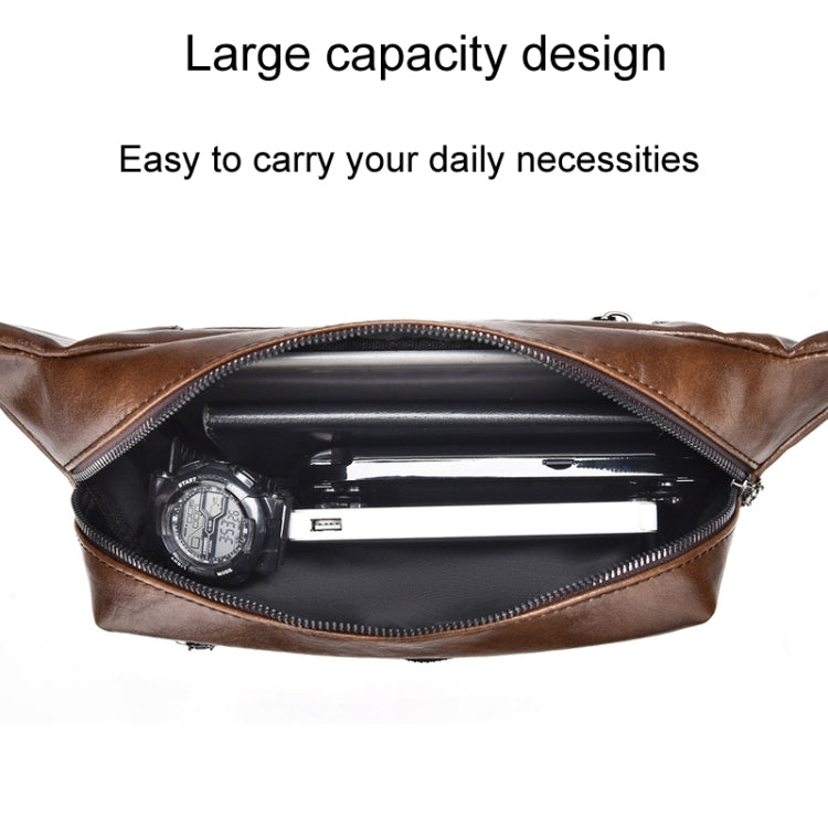 WEIXIER Y9579 Men Large Capacity Sports Waist Pack Multifunctional Waterproof Cell Phone Bag(Brown)