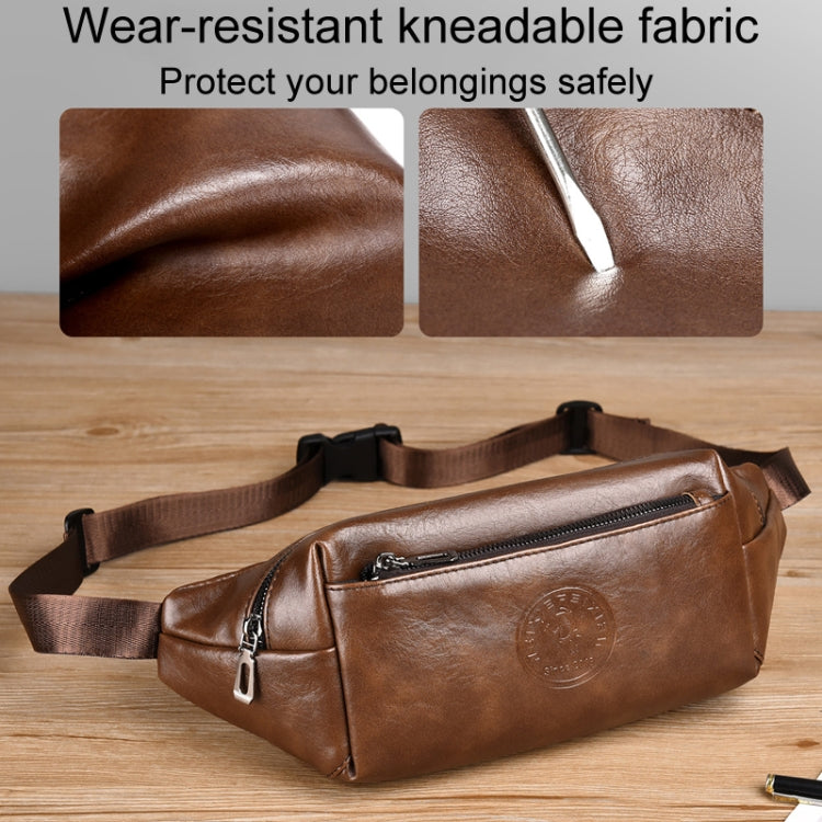 WEIXIER Y9579 Men Large Capacity Sports Waist Pack Multifunctional Waterproof Cell Phone Bag(Brown)