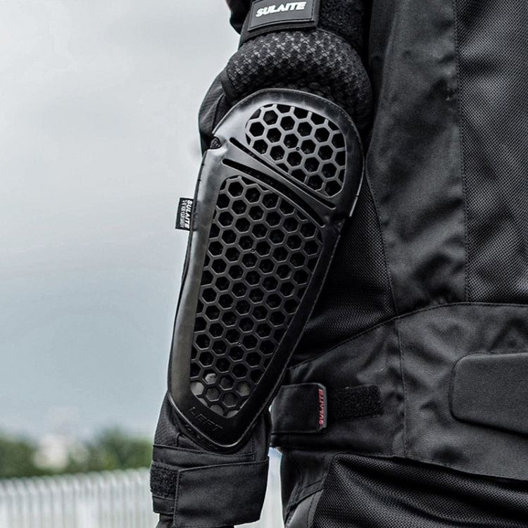 SULAITE Cycling Honeycomb Breathable Heat Dissipation Motorcycle Adjustable Protective Gear, Style: 4pcs /Set Knee Elbow Pads