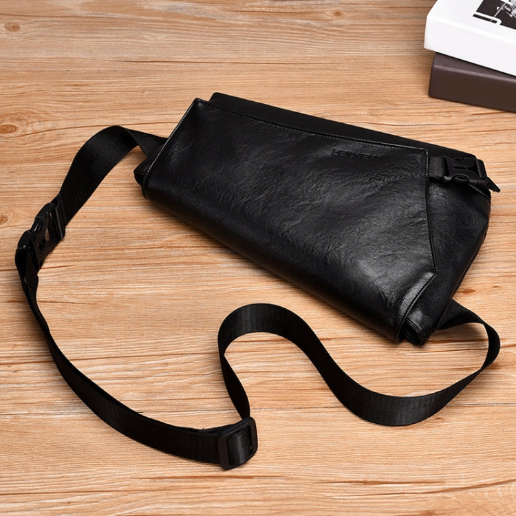 WEIXIER D515 Men Crossbody Single Shoulder Bag Large Capacity Waterproof Messenger Backpack(Black)