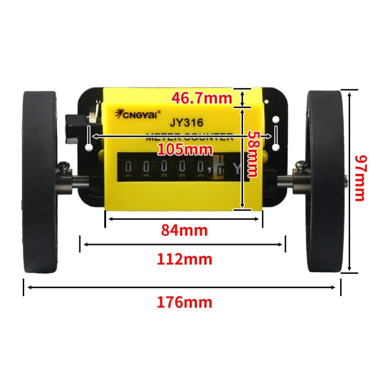 CNGyai High-Precision Mechanical Meter/Yard Counter For Roller-Type Textile Machines, Specification: JY316 Yard Counter 6 Digits