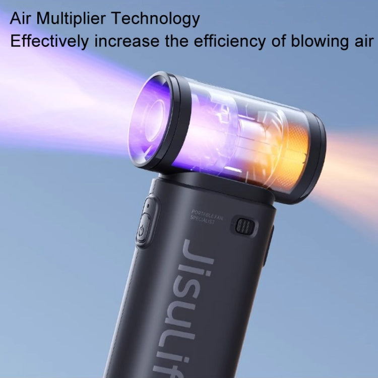 JisuLife High Speed Handheld Small Fan Mini Portable USB Rechargeable Desktop Cooling Electric Fan, Battery Capacity: 5000mAh(Black)